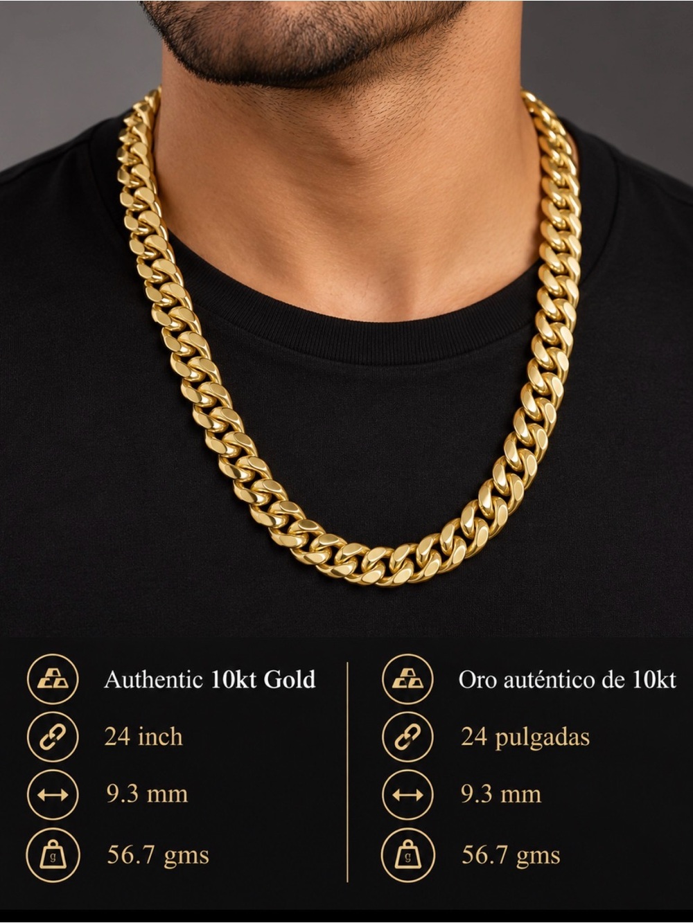 10kt Gold Cuban Link Chain Necklace - Bold 24"